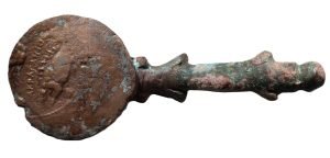 Sicily, Akragas, bronze mirror. c. 5th - 4th century BC. Very Rare.
