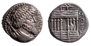 Kings of Numidia. Juba I, 60-46 BC. Ar Drachm. Rare.